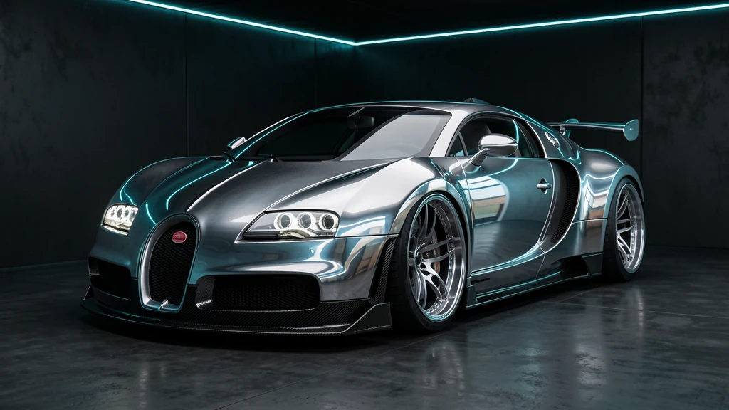 Chrome widebody Bugatti Veyron concept with carbon-fibre aero